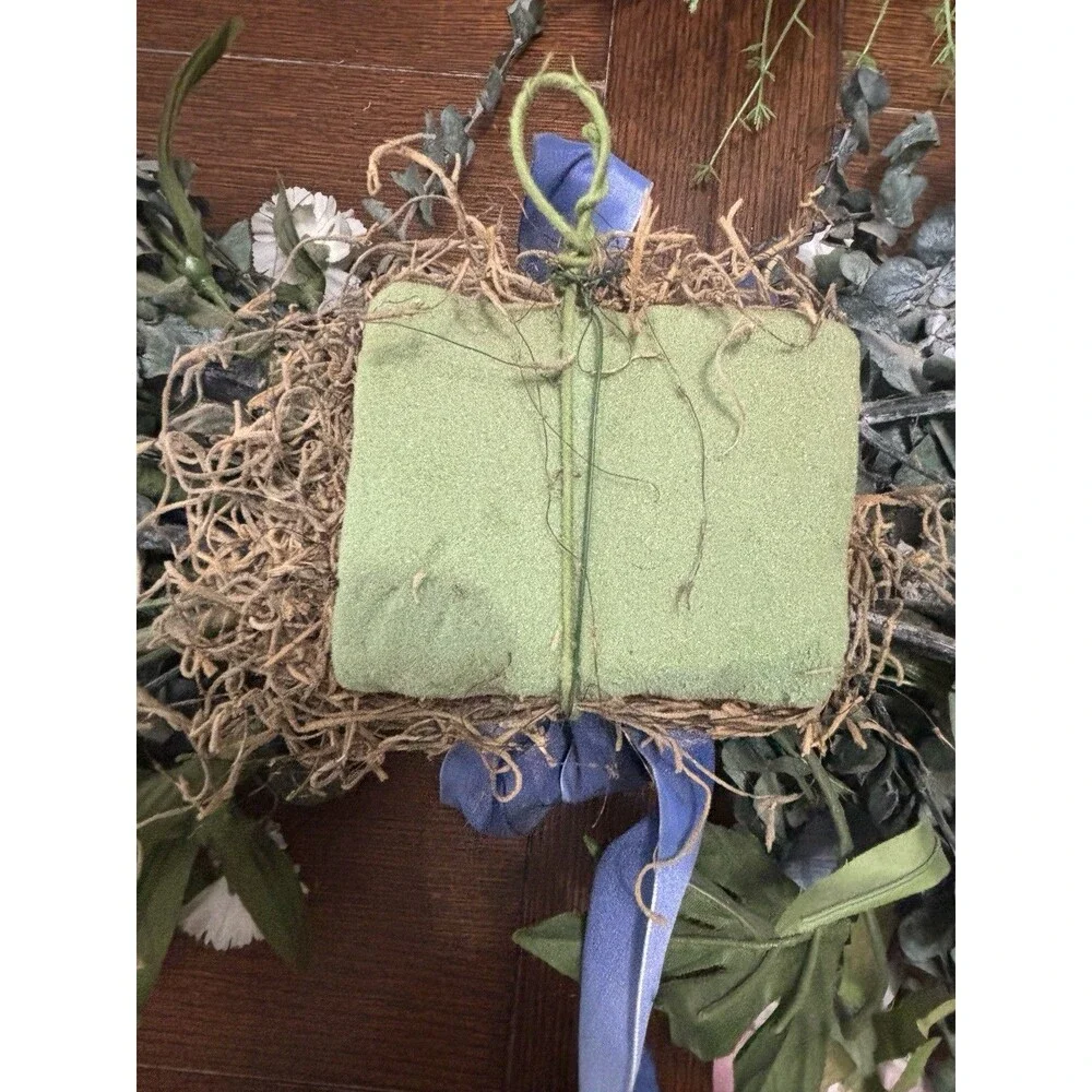 Vintage Dusty Rose, Blue, Cream Eucalyptus Floral Swag Archway Country Chic